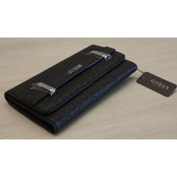 Guess SV911051 Women's Coal Gray Ophelea SLG "G" Print Clutch Tri-Fold Wallet - Picture 7 of 9